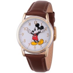 Reloj Disney Clásico Mickey Mouse Analógico Piel Dama - Dorado