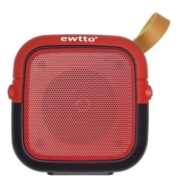 Mini Parlante Bluetooth Ewtto 1611 X-BASS FM USB SD Recargable Rojo