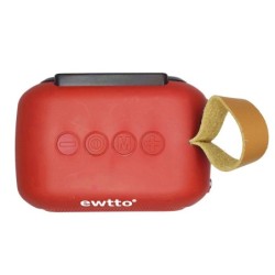 Mini Parlante Bluetooth Ewtto 1611 X-BASS FM USB SD Recargable Rojo