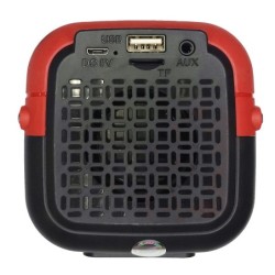 Mini Parlante Bluetooth Ewtto 1611 X-BASS FM USB SD Recargable Rojo
