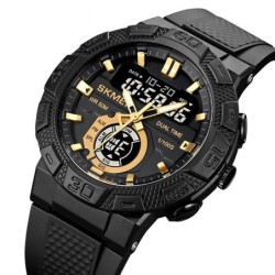 Reloj SKMEI Dark 1881 Hibrido Multifuncion Deportivo - Negro Oro