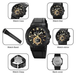 Reloj SKMEI Dark 1881 Hibrido Multifuncion Deportivo - Negro Oro