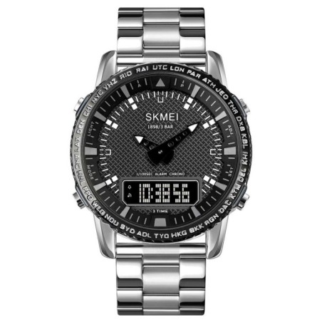 Reloj SKMEI Soldier 1898 Hibrido Multifunción Retroiluminado - Plata