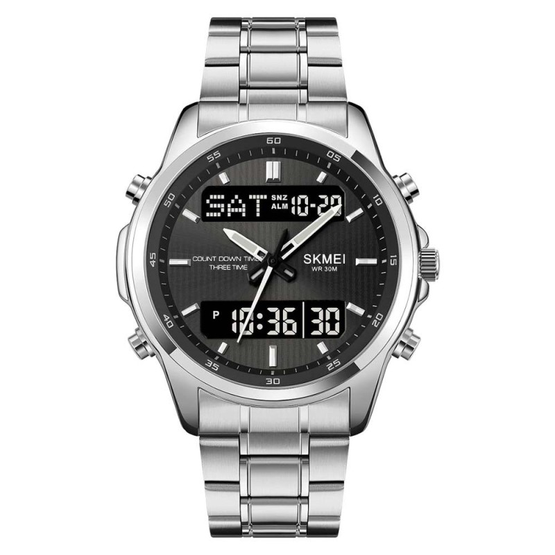 Reloj SKMEI Boss 2049 Dual Multifunción Retroiluminado - Negro Plata