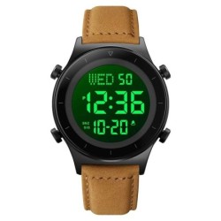 Reloj SKMEI Dress 2079 Digital Dual Retroiluminado Piel - Marrón