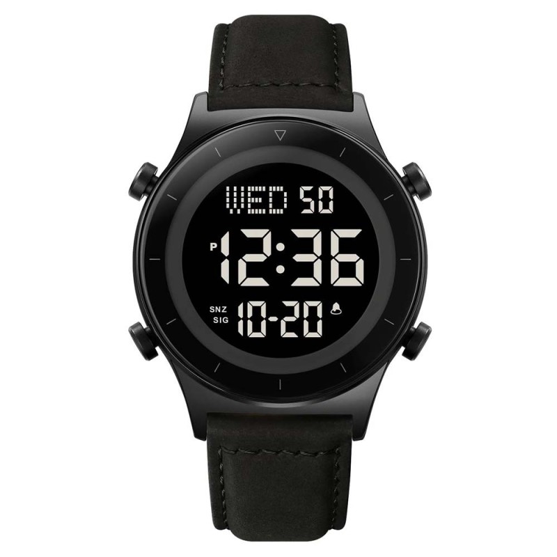 Reloj SKMEI Dress 2079 Digital Dual Retroiluminado Piel - Negro