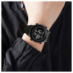 Reloj SKMEI Dress 2079 Digital Dual Retroiluminado Piel - Negro