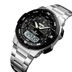 Reloj SKMEI 1370 Horizon Dual Alarma Crono Fechador Light WR - Plata