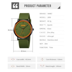 Reloj SKMEI Minimalist 2050 Analógico Cuarzo - Verde