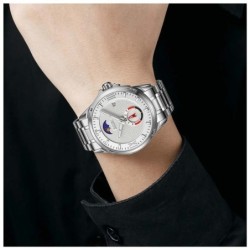 Reloj SKMEI Seconds 9326 Analogico Crono Fechador Fase Lunar - Blanco