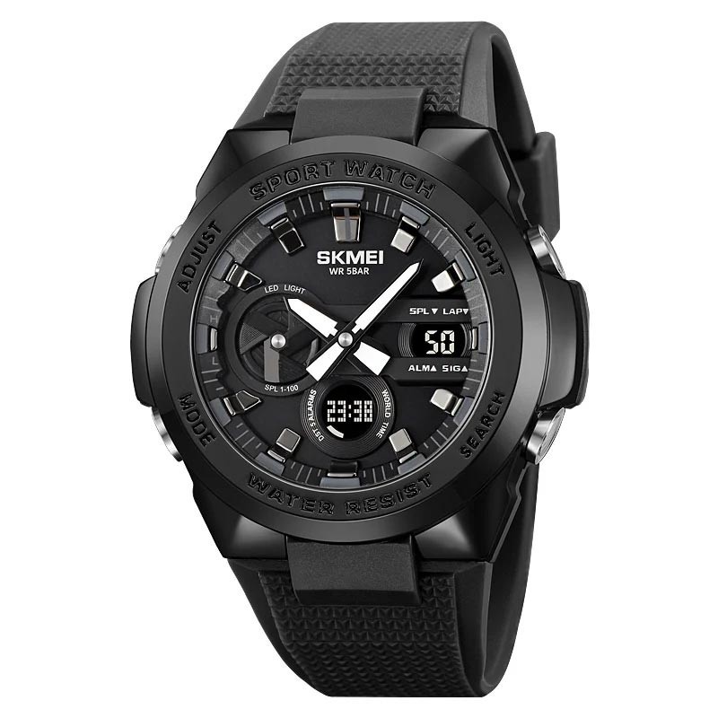 Reloj SKMEI Sonar 2105 Hibrido Multifunción Horario Mundial - Negro