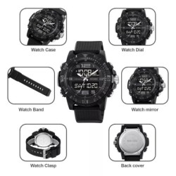 Reloj SKMEI Raptor 2162 Dual Multifunción 3 Horarios - Negro