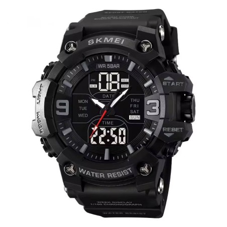 Reloj SKMEI Crusher 2222 Dual Fecha Multifunción Iluminación -Negro