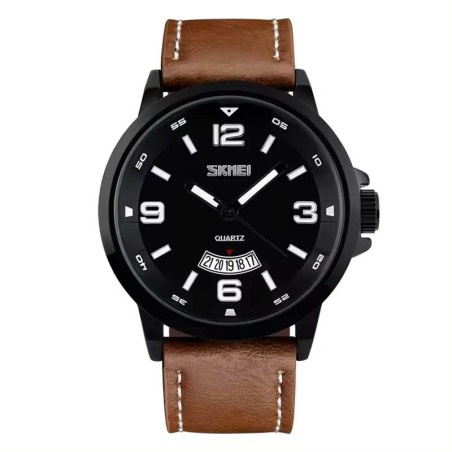 Reloj SKMEI Explorer 9115 Analógico Fechador Correas de Piel - Blanco