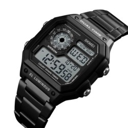 Reloj SKMEI Square 1335 Dual Timer Backlight Correas Acero - Negro