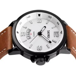 Reloj SKMEI Explorer 9115 Analógico Fechador Correas de Piel - Negro