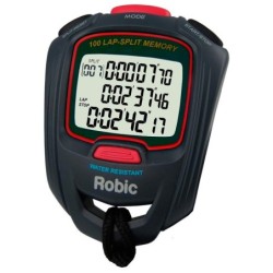Cronometro Robic SC-717 100 Memorias  Display  3 Lineas 1/1000 - Negro