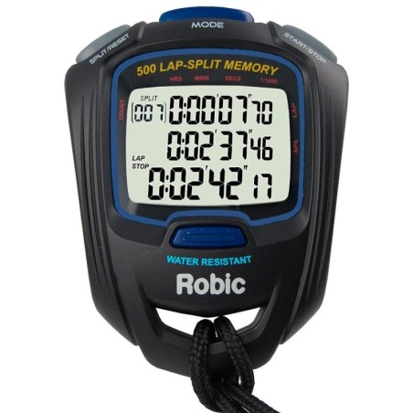 Cronometro Robic SC-757 500 Memorias  Display  3 Lineas 1/1000 - Negro