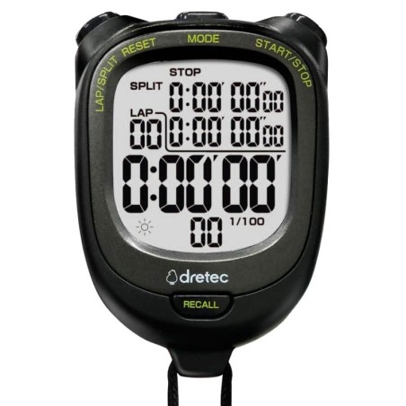 Cronometro Dretec SW-123 100 memorias Retroiluminacion 1/100 - Negro