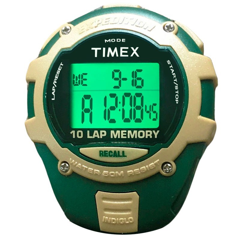 Cronómetro TIMEX EXPEDITION 10 Laps Multifunción Indiglo 01/100 Verde