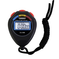 Pack 06 Cronómetros XJ398 Fechador Alarma Split Rango 24 Hr - Negro