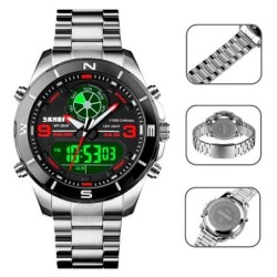Reloj SKMEI Heavy 1839 Hibrido Retroiluminado Acero - Negro R