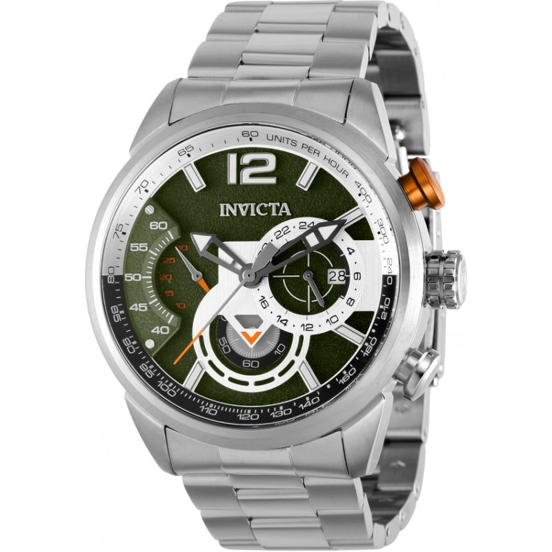 Reloj Invicta Aviator 39659 Fechador 3 Esferas 24 Hrs Hombre - Plata