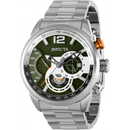 Reloj Invicta Aviator 39659 Fechador 3 Esferas 24 Hrs Hombre - Plata