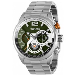 Reloj Invicta Aviator 39659 Fechador 3 Esferas 24 Hrs Hombre - Plata