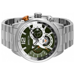 Reloj Invicta Aviator 39659 Fechador 3 Esferas 24 Hrs Hombre - Plata