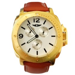 Reloj I By Invicta 41703 Hombre Fechador 3 Esferas Piel - Dorado