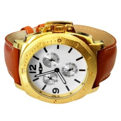 Reloj I By Invicta 41703 Hombre Fechador 3 Esferas Piel - Dorado