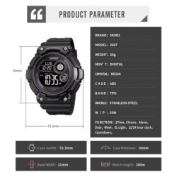 Reloj Skmei 2017 Hombre Digital Deportivo con Cronómetro y LED - Negro