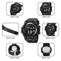 Reloj Skmei 2245 Hombre Digital Deportivo Dual Cronómetro LED - Negro