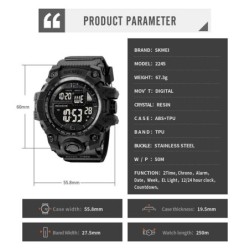 Reloj Skmei 2245 Hombre Digital Deportivo Dual Cronómetro LED - Negro