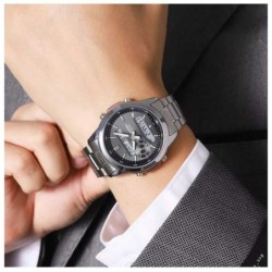 Reloj Skmei 2284 Hombre Dual Elegante Tiempo Mundial LED - Plata