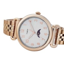 Reloj Timex Mujer TW2T89400 Elegante Perlado Fase Lunar - Oro Rosa