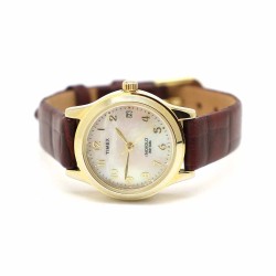 Reloj Timex Mujer T21693 Essex Ave Analógico Indiglo Perlado - Dorado