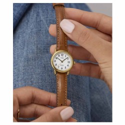 Reloj Timex Mujer T2J761 Easy Reader Fechador Indiglo Cuero - Dorado