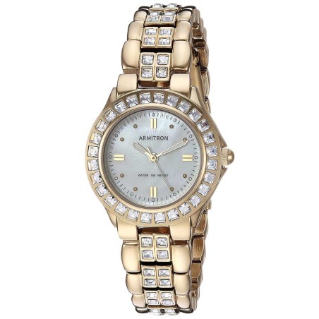 Reloj Mujer Armitron Stone 3689 Analógico Madre Perla Piedras - Dorado