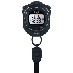 Cronómetro Q&Q MF01J 150 Memorias Rango 10 hrs Resolución 01/100 Negro