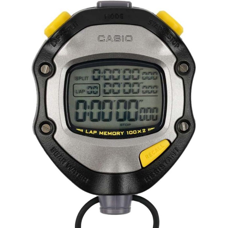 Cronómetro CASIO HS-70W 10 Horas 100 Memorias X2 01/1000 - Negro