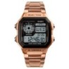 Reloj SKMEI Square 1335 Dual Timer Backlight Correas Acero - Rose Gold
