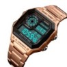 Reloj SKMEI Square 1335 Dual Timer Backlight Correas Acero - Rose Gold