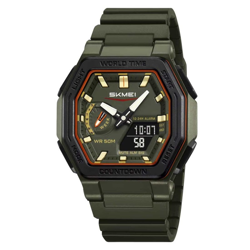 Reloj Skmei Hombre Analógico Digital Sincronizable Verde - 2438