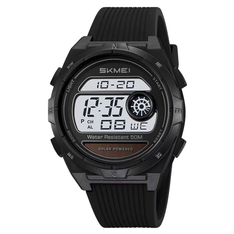 Reloj Skmei Hombre Digital Solar Dual Cronómetro Led Negro - 2436