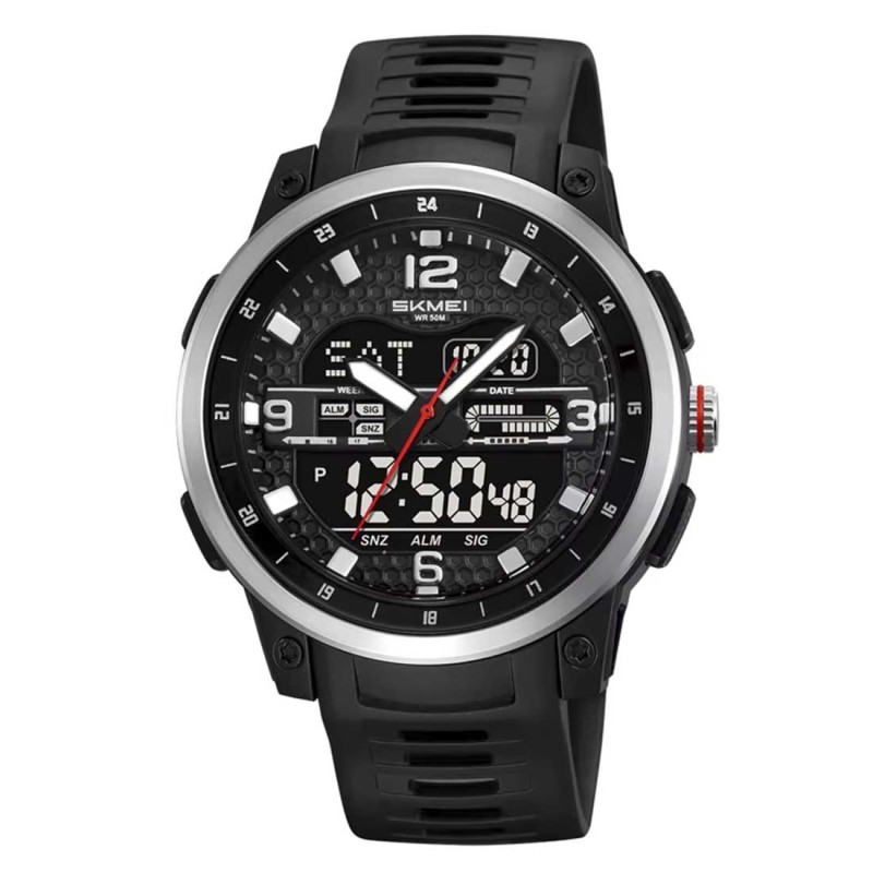 Reloj Skmei Hombre Analógico Digital Casual Triple Hora Plata - 2401