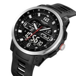 Reloj Skmei Hombre Analógico Digital Casual Triple Hora Plata - 2401