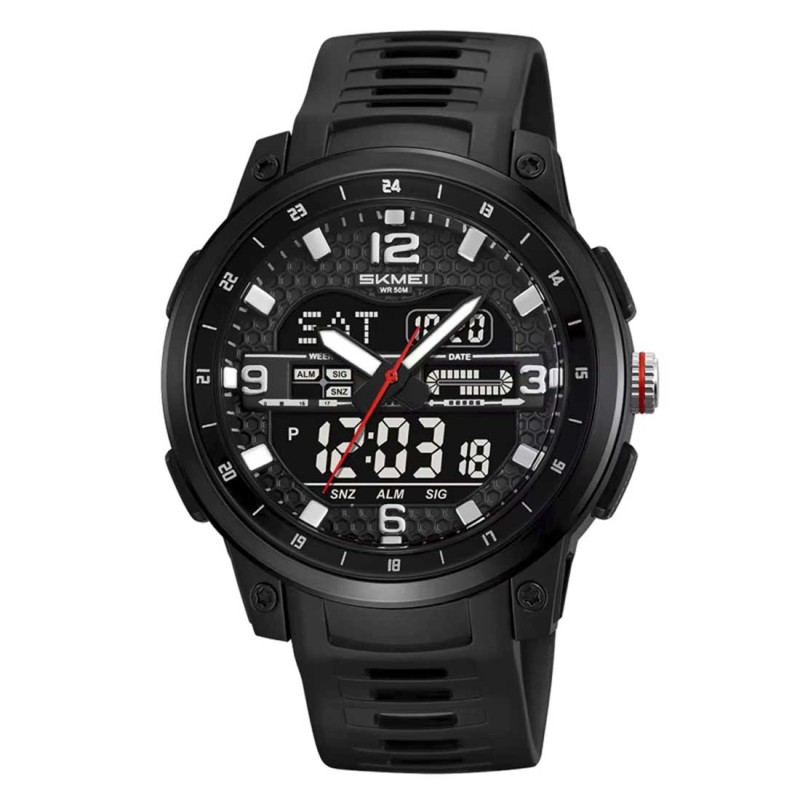 Reloj Skmei Hombre Analógico Digital Casual Triple Hora Negro - 2401