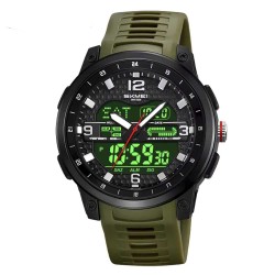 Reloj Skmei Hombre Analógico Digital Casual Triple Hora Verde - 2401